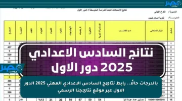 بالدرجات حالًا.. رابط نتائج السادس الإعدادي المهني 2025 الدور الأول عبر موقع نتائجنا الرسمي